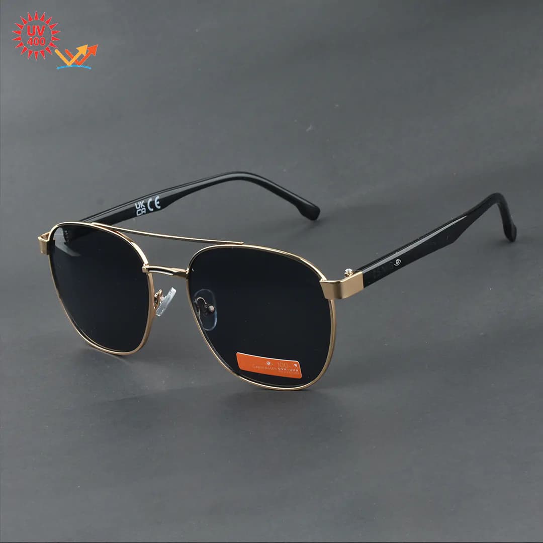 Double Bridge Gold Black Sunglasses NSU25001 C2 GDBK