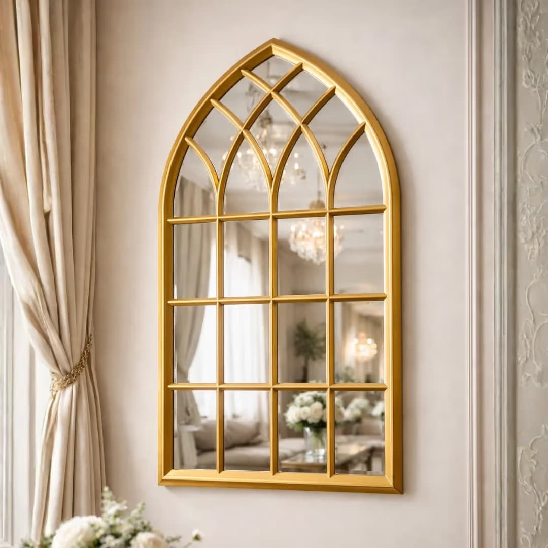 Luxury Gold Gothic Arch Wall Mirror
