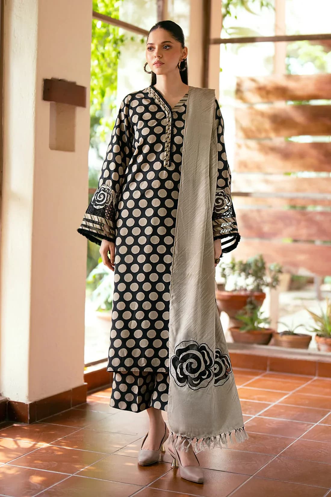 Doted black 3 piece Set