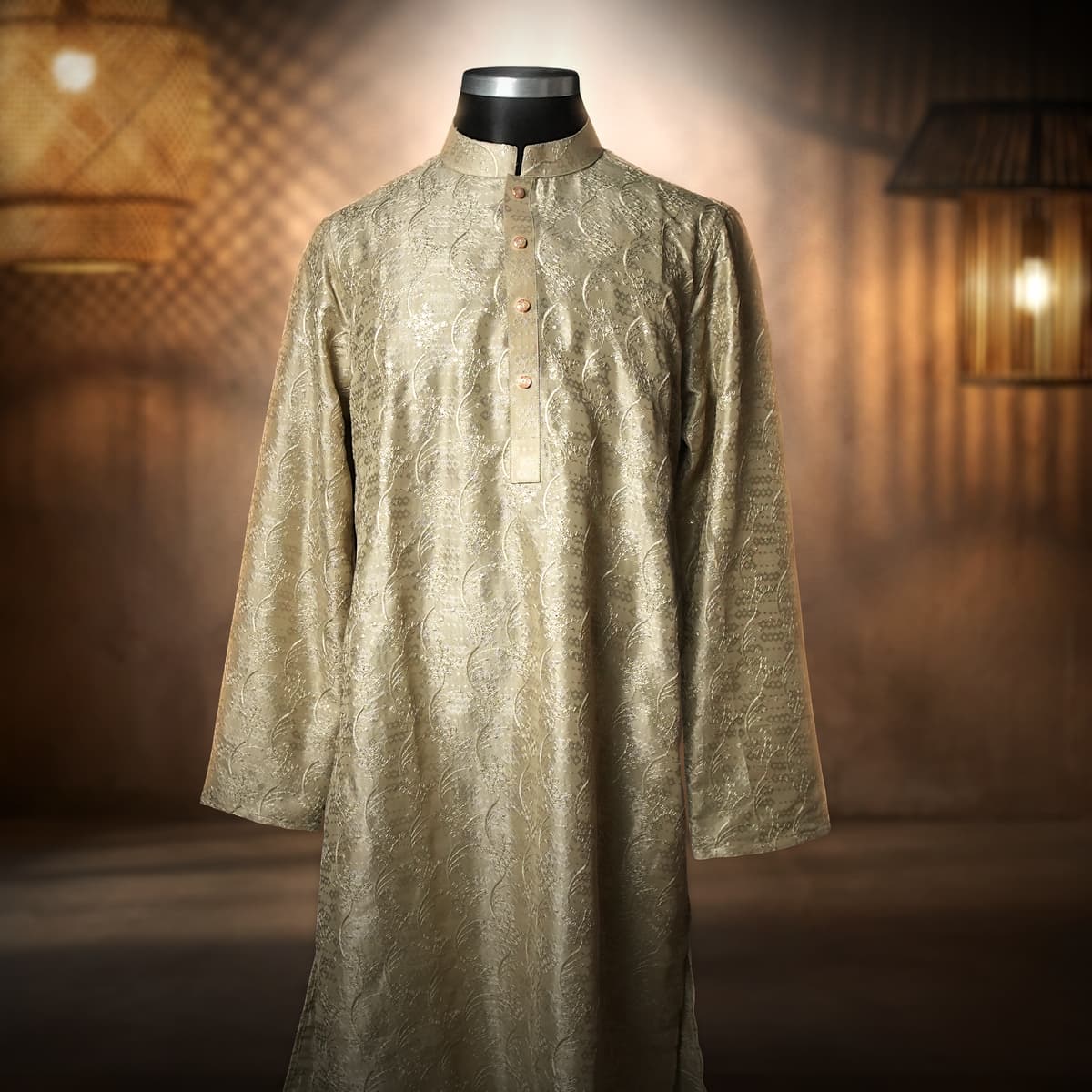 Desert Sultan – Gold Textured Panjabi