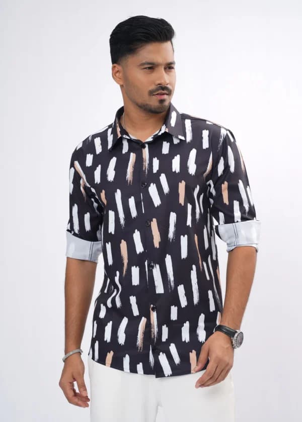Paint Dash Premium Full Sleeve Shirt – Black