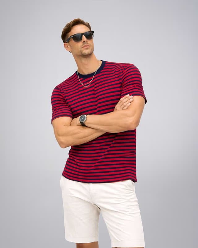 Men's Stripe Yarn Dyed T-shirt