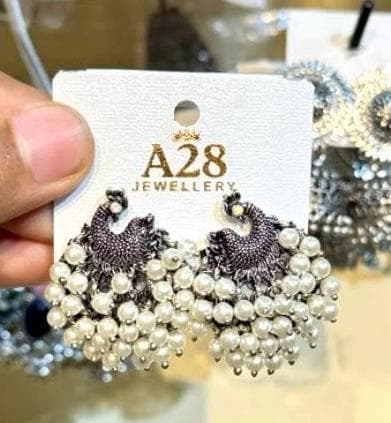 Vintage Pearl Peacock Earrings