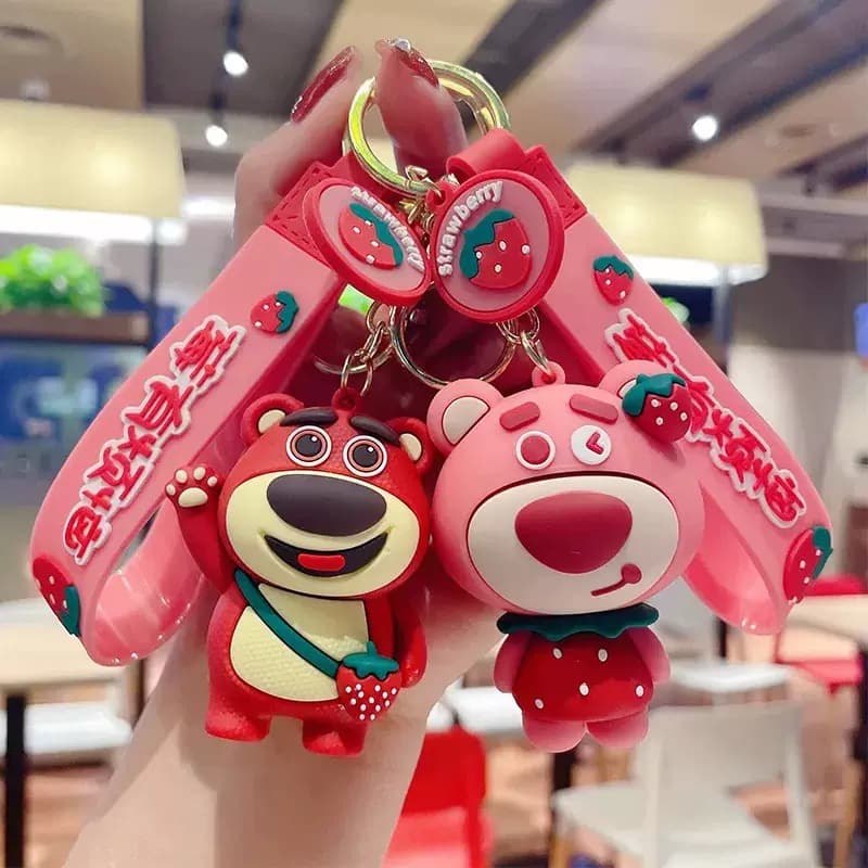 Cute Strawberry Bear Keychain