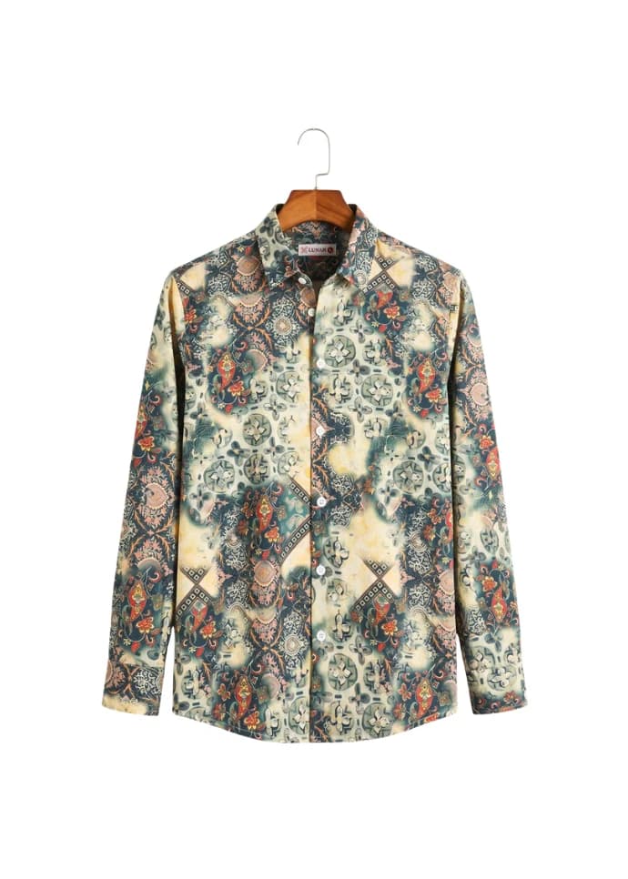 Bohemian Medallion Premium Full Sleeve Shirt – Teal