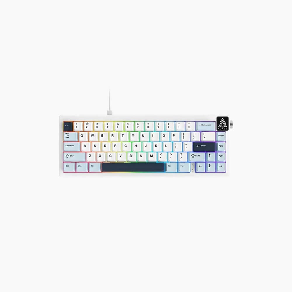 Ajazz AK650 Wired Mechanical Keyboard- Blue White Dark Blue