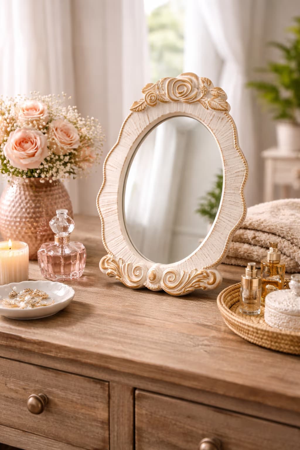 Decorative French Provincial Vanity Mirror