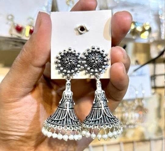 Traditional Oxidized Jhumka Earrings
